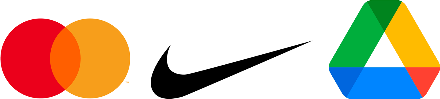 萬事達卡 | Nike | Google Drive logo